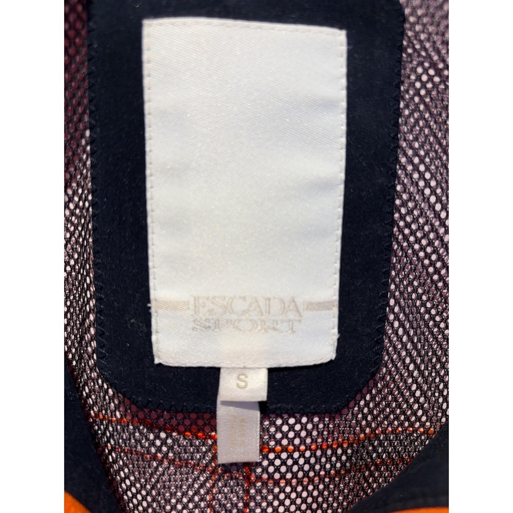 Escada Sport Womens Orange All Weather Rain Jacket w/ Navy Bucket Hat Set Small - Picture 3 of 5